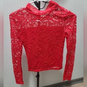 Floral mesh top